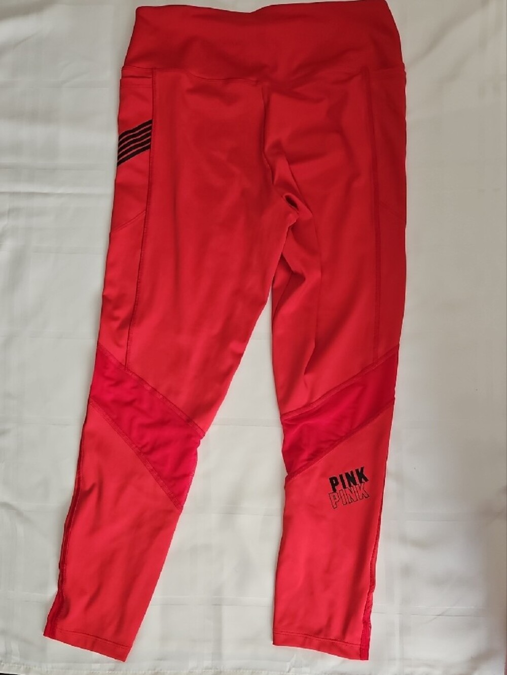 PINK Victoria's Secret Red/Pink Active Leggings & Sports Bra Set - Picture 4 of 7